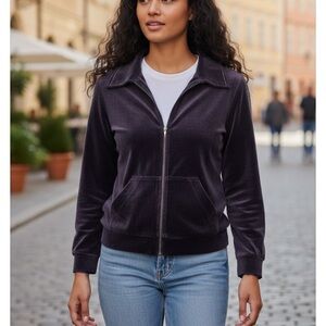 ST John sport velour track jacket‎ blue size small (p) (69)